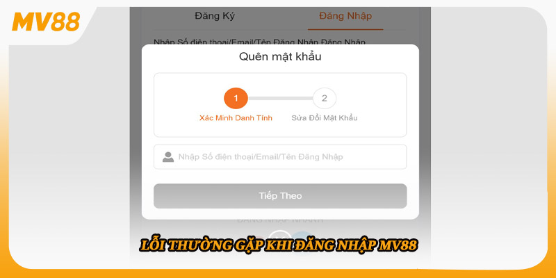 Lỗi thường gặp khi đăng nhập MV88